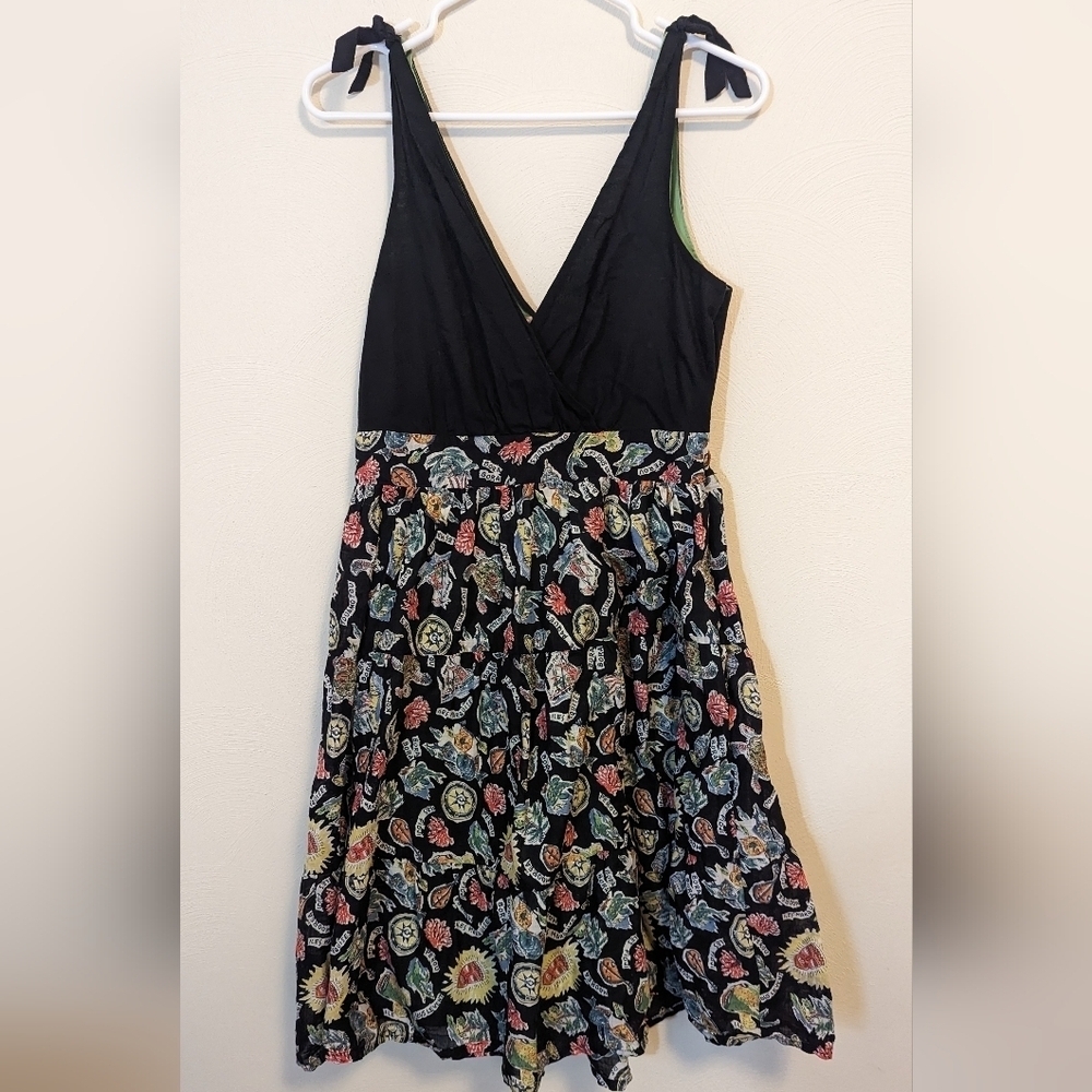 Anthropologie Maeve Bora Bora French Isles Side Zip V-Neck Lined Sundress, 10